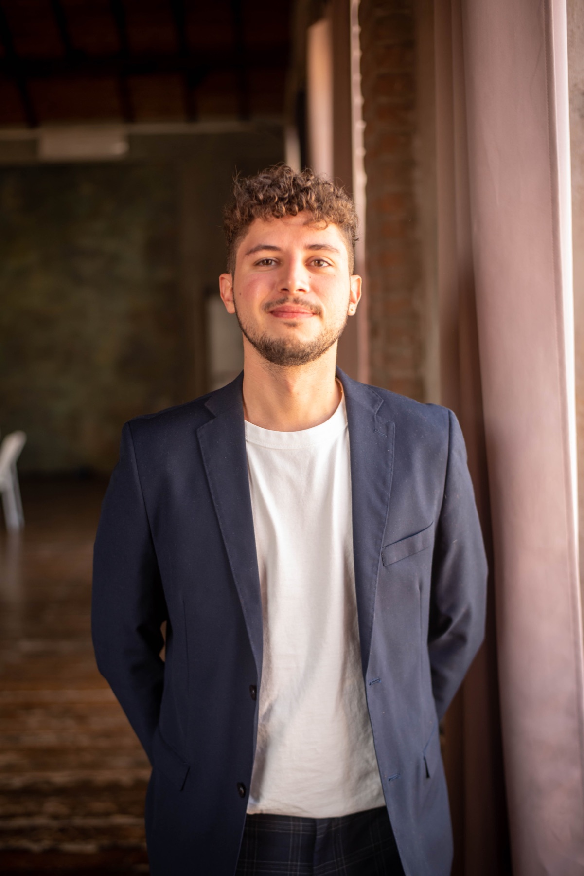 Gianluca Boccadifuoco in a navy blazer